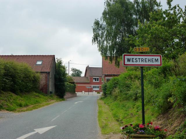 Westrehem (Pas-de-Calais, Fr) city limit sign