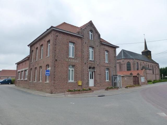 Westrehem (Pas-de-Calais, Fr) mairie et église