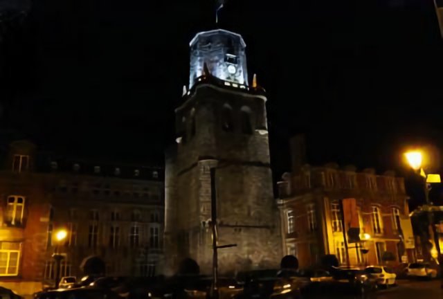Beffroi et Mairie de nuit, Boulogne-sur-Mer.