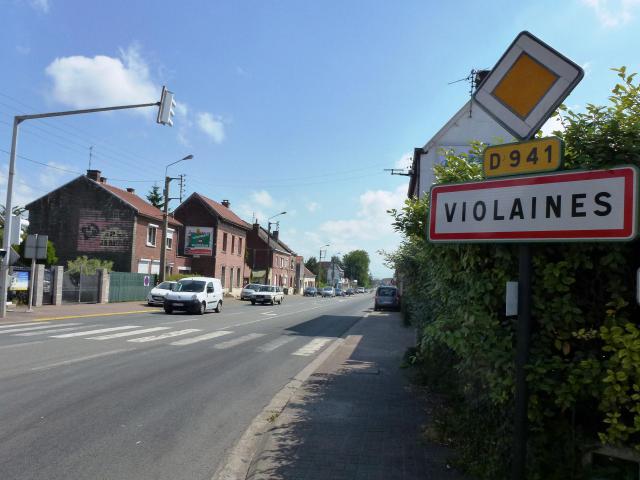 Violaines (Pas-de-Calais, Fr) city limit sign