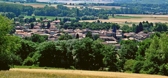 View of Saint-Rémy-de-Chargnat from Usson, departament of Puy-de-Dôme, France