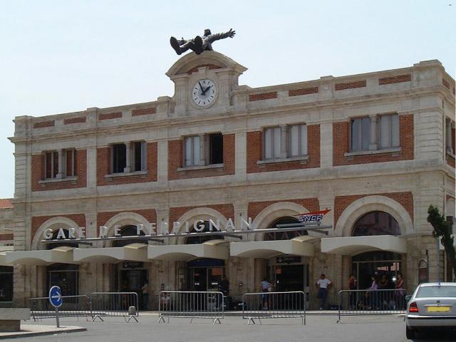 La gare de Perpignan (Pyrénées-Orientales, France).