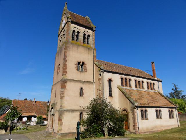 Alsace, Bas-Rhin, Scharrachbergheim, Église protestante (PA00084969, IA67007003).