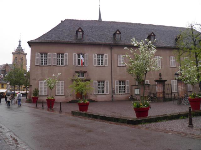 Bibliothèque patrimoniale des Dominicains sur la place des Martyrs-de-la-Résistance à Colmar (Haut-Rhin, France).