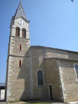 Pusignan le clocher de l'église 19ème