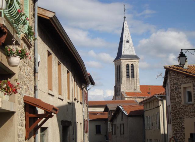 Clocher de l'eglise de Rontalon, Rhône, France