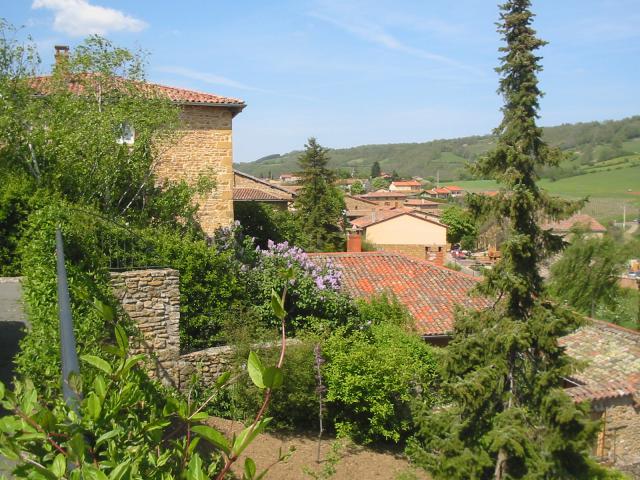 Picture by Barbara Walter. View of Oingt from Oingt (french medieval village, Beaujolais).