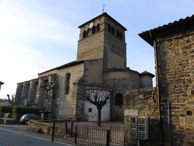 Eglise de Taluyers, vue arrière, Rhône, France