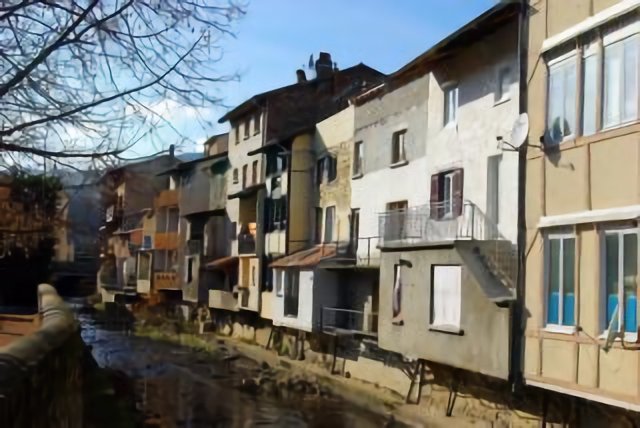Maisons sur la Turdine à Poncharra .