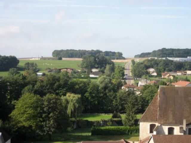 Dampierre-sur-Salon, département de la Haute-Saône, France. View to the south-west from the Hôtel de la Tour.