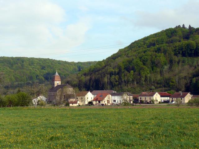 Vue du centre de Saint-Bresson (Haute-Saône, France)