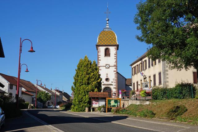 Centre du village de Vouhenans 70.