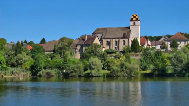 Rigney : l'église au-dessus des étangs