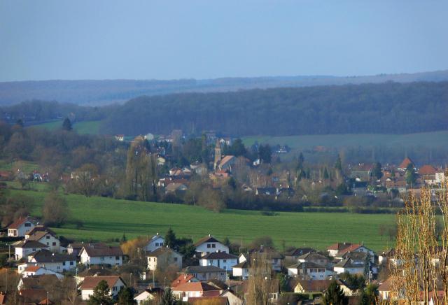 Vue de Vaivre depuis les pentes de Cita à Echenoz-la-Méline