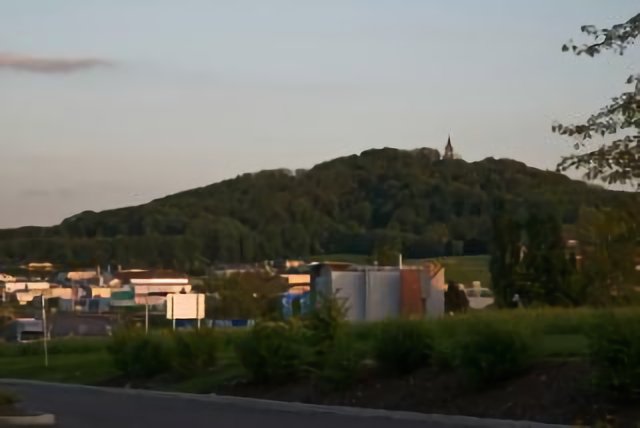 vue sur la motte en début de soirée