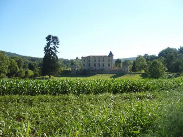 Château de la Hille - Vue de l'arrière depuis les bords de la Lèze