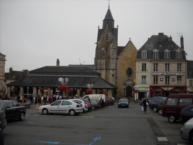 La place Carnot de Mamers, Sarthe, France.