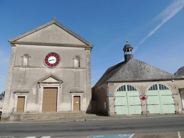 Ballon, église et sapeurs-pompiers