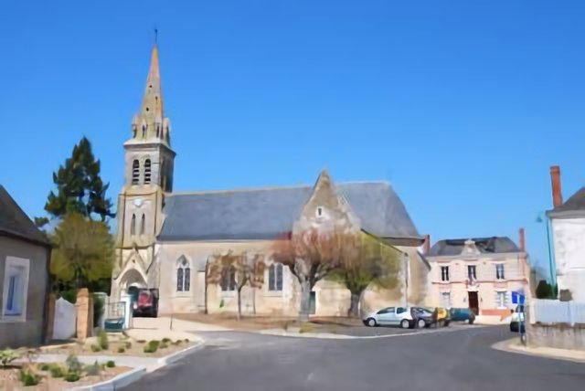 Nogent sur le Loir - Eglise & la Mairie
