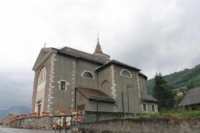 Vue du profil de l'église Saint-Nicolas des Clefs (XIXe siècle), depuis la mairie
