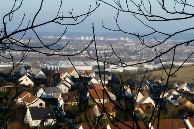 De la route d'Amfreville-la-Mi-Voie, la ville de Rouen