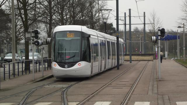 Citadis tram bij het Technopole eindpunt
