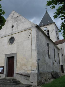 Église Sainte-Geneviève de Jaignes. (département de la Seine-et-Marne, région Île-de-France).