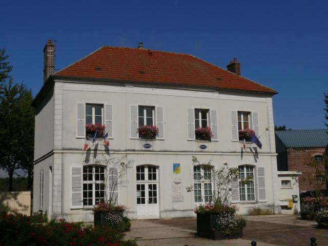 La mairie de Forfry (Seine-et-Marne, Île-de-France, France).