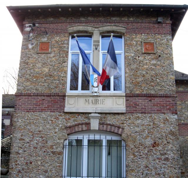 Mairie de Neufmoutiers-en-Brie. (Seine-et-Marne, région Île-de-France).