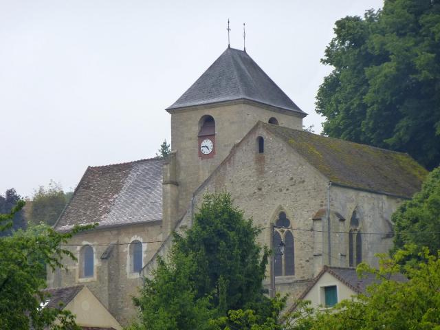 Église Sainte-Aulde de Sainte-Aulde. (département de la Seine-et-Marne, région Île-de-France).