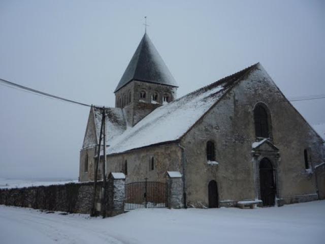eglise sous la neige