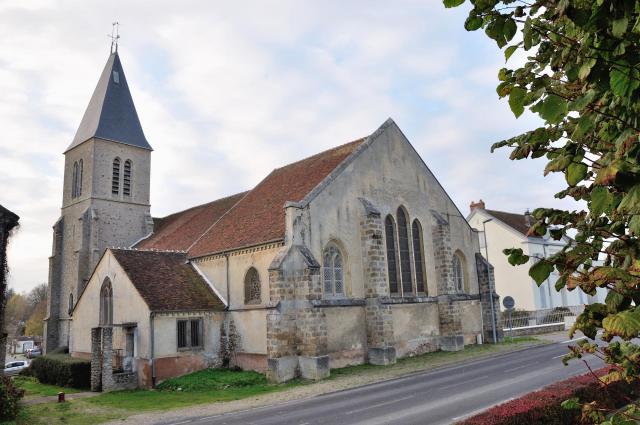 Église Saint-Sulpice de Maisoncelles-en-Brie. (département de la Seine-et-Marne, région Île-de-France).