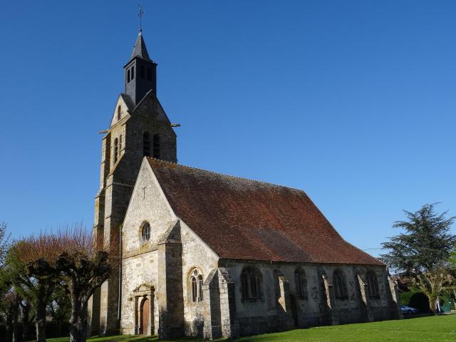 Église Saint-Jacques-le-Majeur de Fontains. (Seine-et-Marne, région Île-de-France).