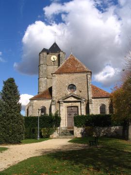 L'église catholique de Ozouer-le-Voulgis, Seine-et-Marne, France.