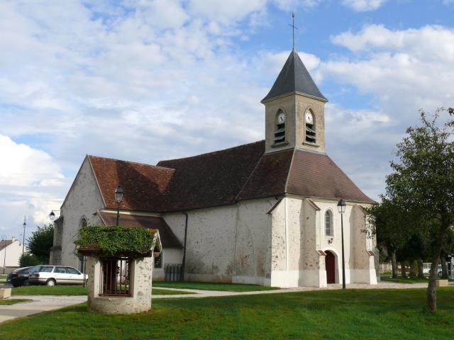 L'église Saint-Claude de Pierre-Levée (Seine-et-Marne, Île-de-France, France).