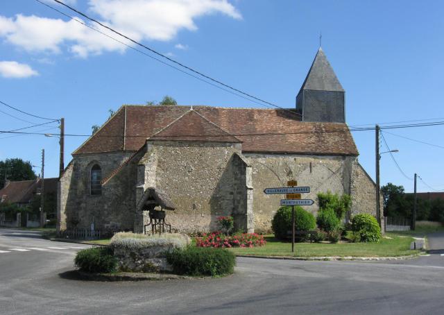 Église Saint-Jean-Baptiste de Fontaine-sous-Montaiguillon. (Louan-Villegruis-Fontaine, Seine-et-Marne, région Île-de-France).