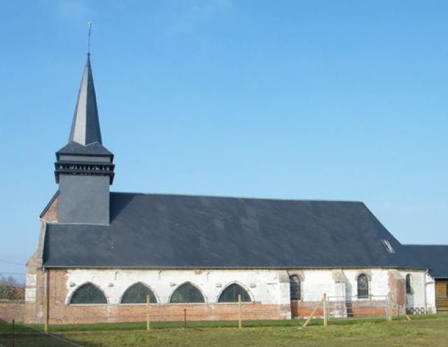 Vergies, Somme, France, l'église Notre-Dame de l'Assomption.