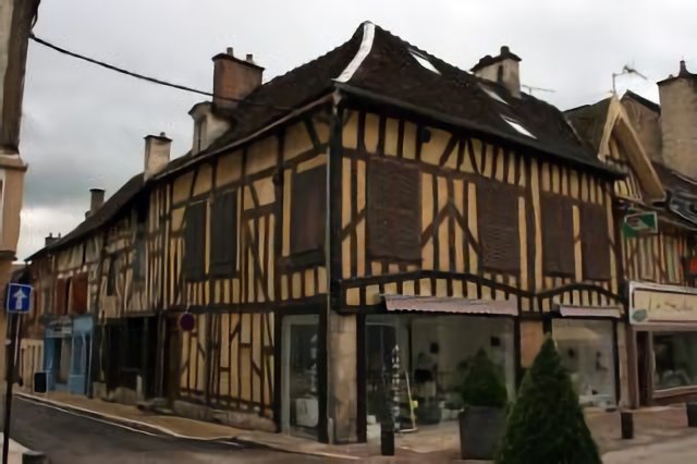 Timbered House and Shop in Bar-sur-Seine, France.