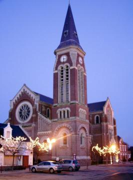 L'Église de Rosières-en-Santerre dans la Somme (80), France.
