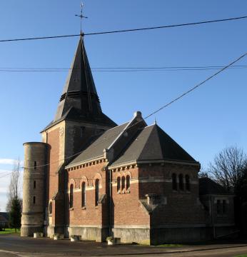 Poeuilly (Somme, France) - L'église. .