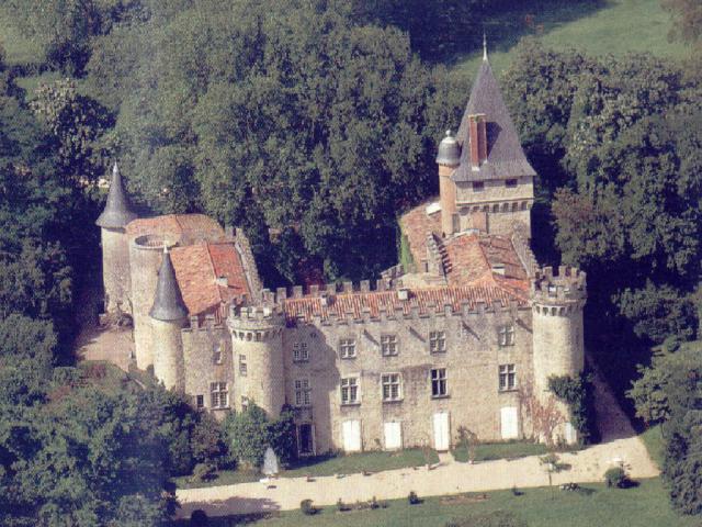 Aerial picture of the chateau of Montespieu in Naves, France.