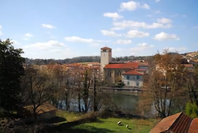 Roquecourbe vue de la rive gauche de l'Agout