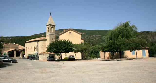 Church, school and town office of the village of Savoillans - Vaucluse, France