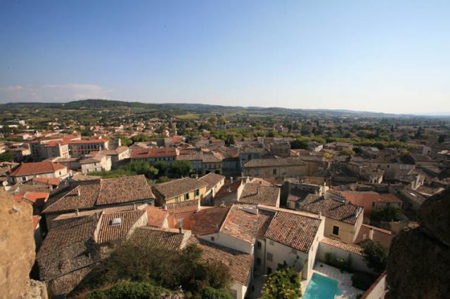 roofs looking at south of the village of Valréas, Vaucluse, France