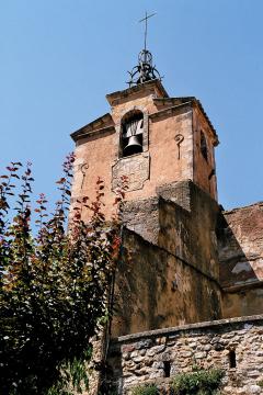 Roussillon en Vaucluse (France), clocher (vue de face).