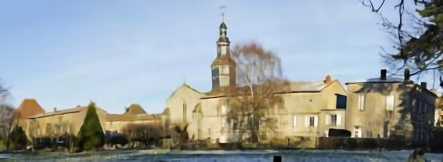 Mortemart (Haut Limousin). L'église et les 2 couvents