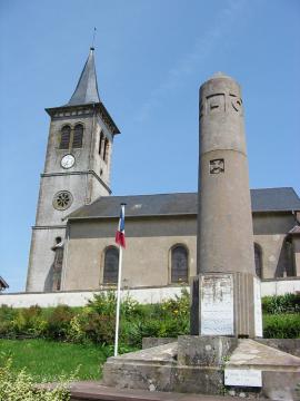 Xaffévillers, commune des Vosges : église et monument
