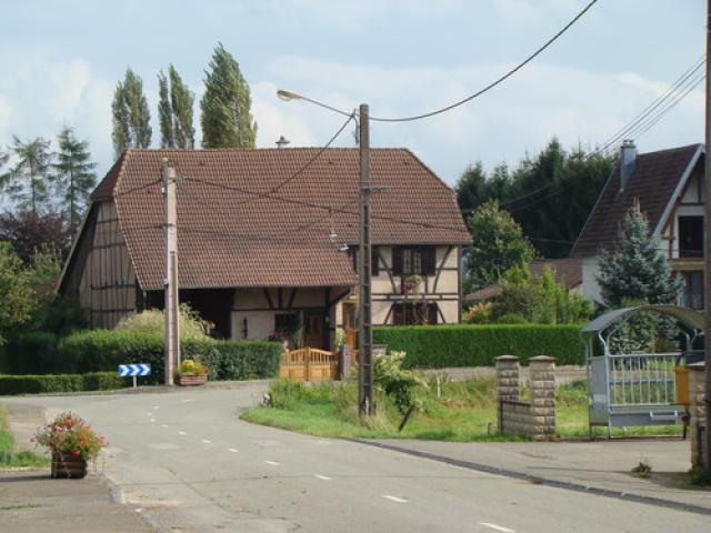 Maison à colombage avec corps de ferme
