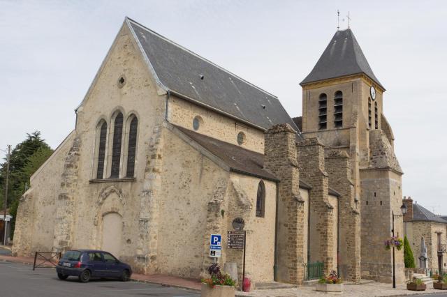 Eglise de Saint-Vrain, commune de Saint-Vrain, département de l'Essonne. France.