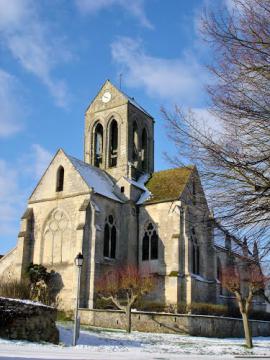 L'église de Cléry en Vexin sous la neige